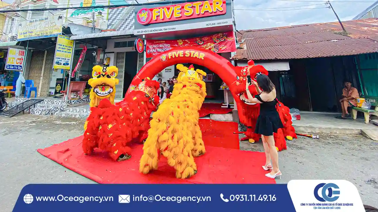CUNG CẤP MÚA LÂN KHAI TRƯƠNG FIVE STAR TẠI BẠC LIÊU