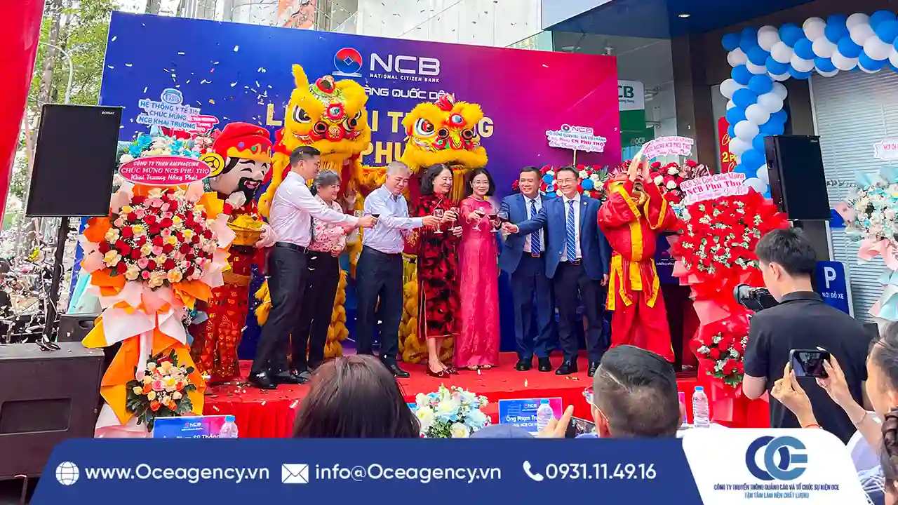 CUNG CẤP THIẾT BỊ SỰ KIỆN KHAI TRƯƠNG NGÂN HÀNG NCB PHÚ THỌ