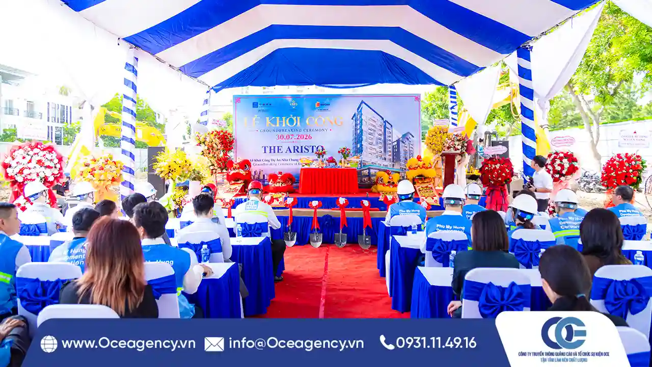 OCE Agency cung cấp m&uacute;a l&acirc;n v&agrave; chụp ảnh sự kiện lễ khởi c&ocirc;ng