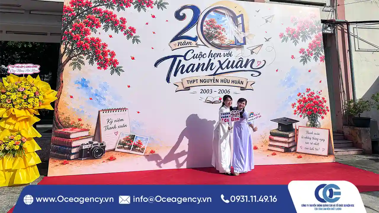 Thi công backdrop check in sự kiện chuyên nghiệp