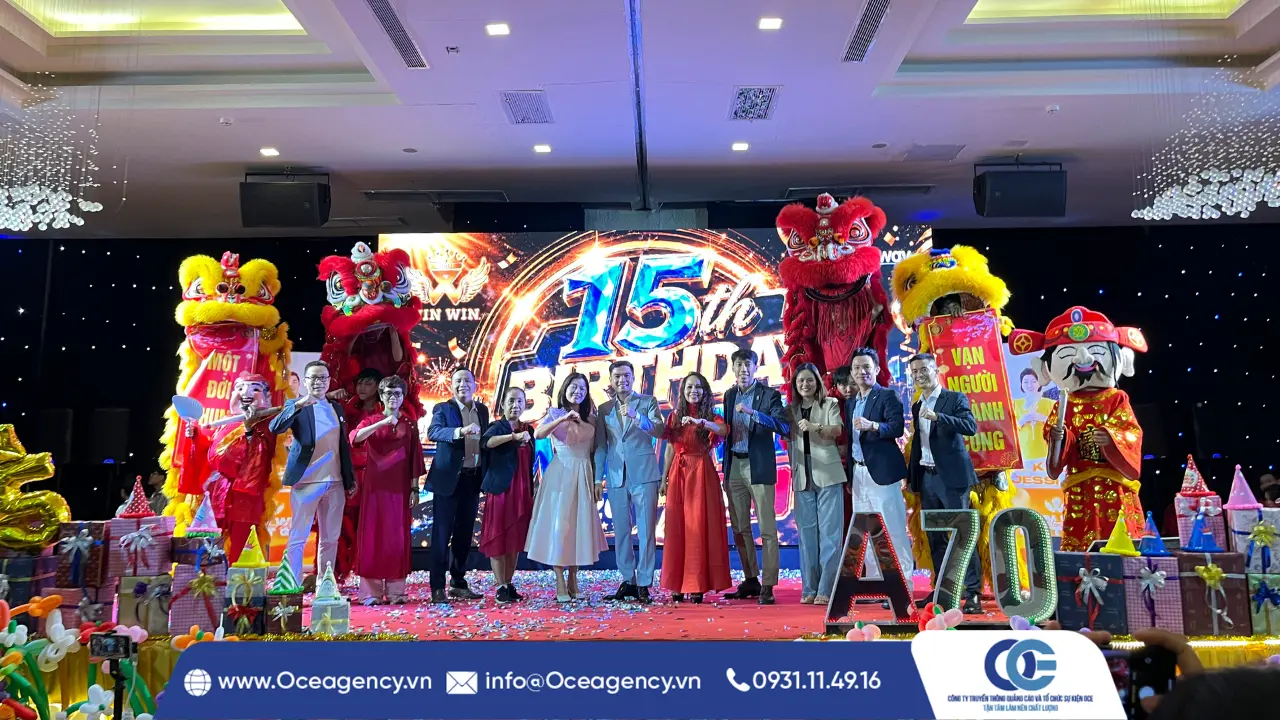 OCE Agency cung cấp múa lân chuyên nghiệp cho sự kiện sinh nhật Win Win