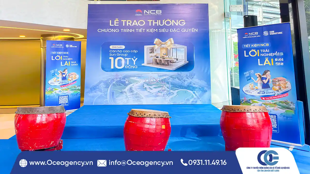 CUNG CẤP THIẾT BỊ LỄ TRAO THƯỞNG NGÂN HÀNG NCB HCM