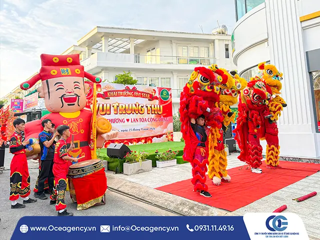 CHO THUÊ CỔNG HƠI - MÚA LÂN KHAI TRƯƠNG FIVE STAR VĨNH LONG