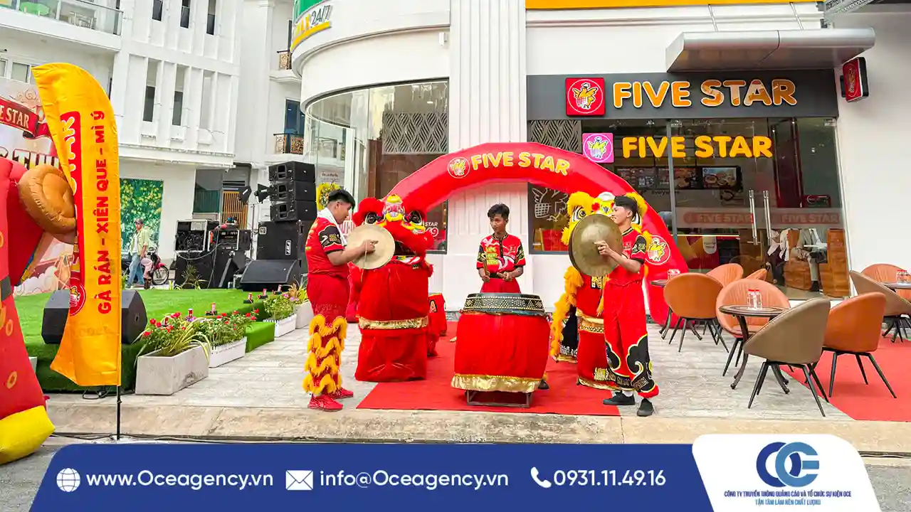 CHO THUÊ CỔNG HƠI - MÚA LÂN KHAI TRƯƠNG FIVE STAR VĨNH LONG