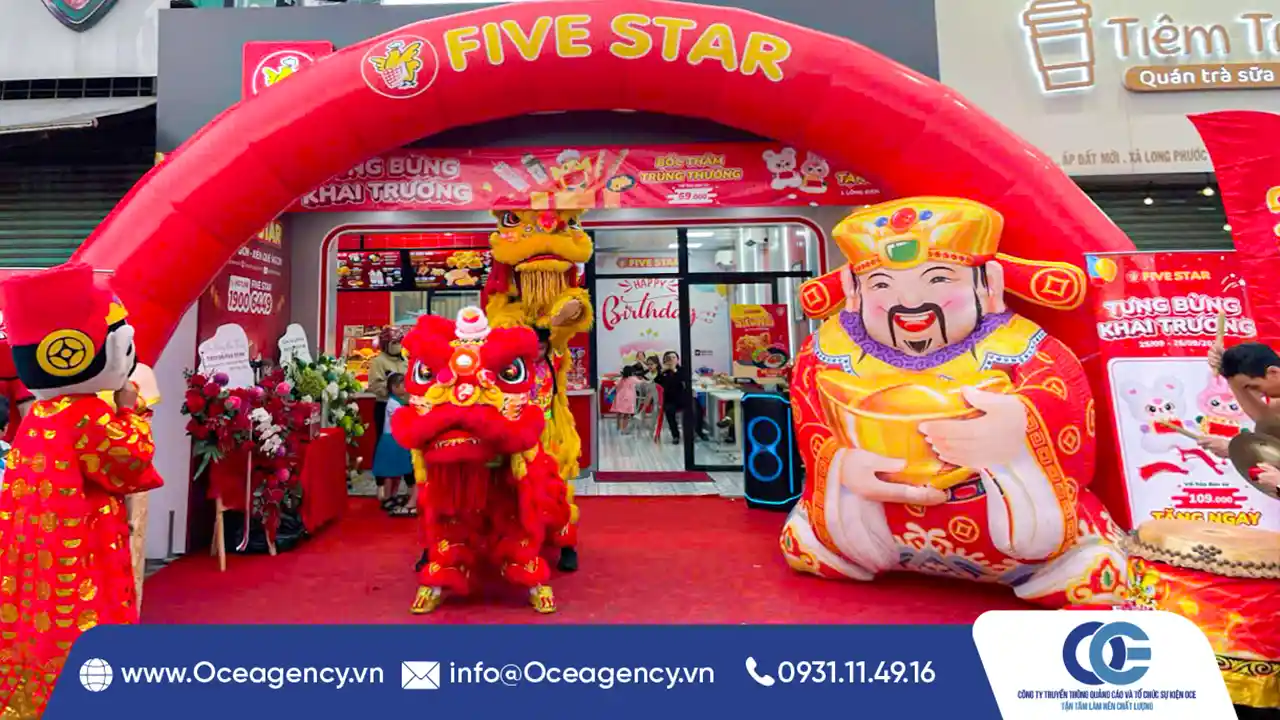 CHO THUÊ CỔNG HƠI - MÚA LÂN KHAI TRƯƠNG FIVE STAR ĐỒNG NAI