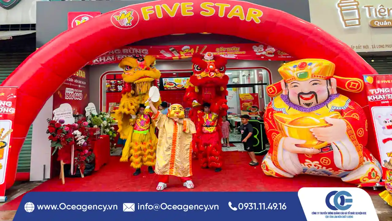 CHO THUÊ CỔNG HƠI - MÚA LÂN KHAI TRƯƠNG FIVE STAR ĐỒNG NAI
