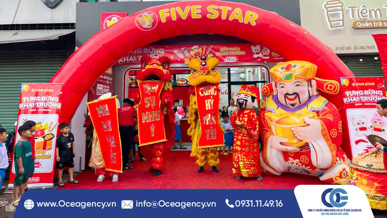 CHO THUÊ CỔNG HƠI - MÚA LÂN KHAI TRƯƠNG FIVE STAR ĐỒNG NAI