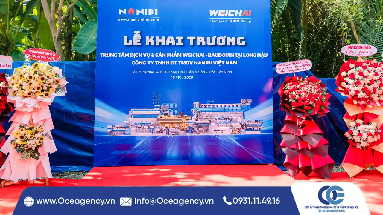 Thi công booth check in sự kiện khai trương
