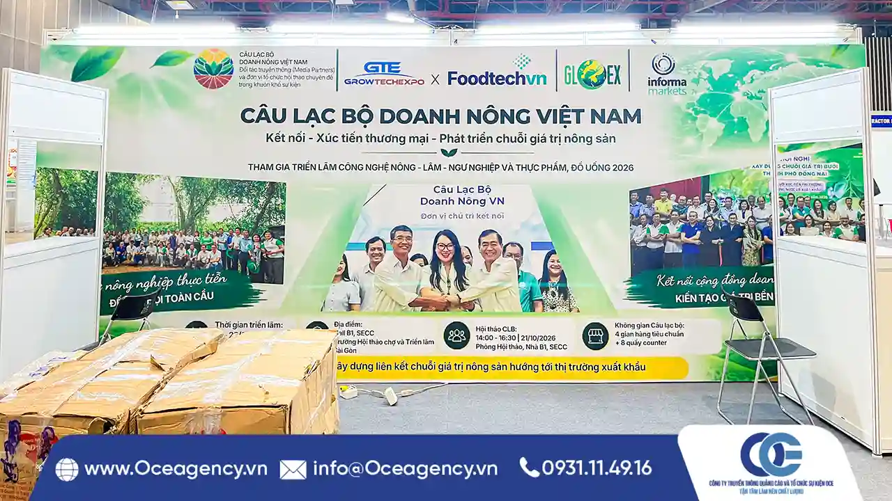 THI CÔNG BACKDROP TRIỂN LÃM QUỐC TẾ TẠI SECC QUẬN 7