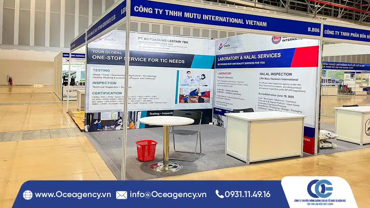 THI CÔNG BACKDROP TRIỂN LÃM QUỐC TẾ TẠI SECC QUẬN 7