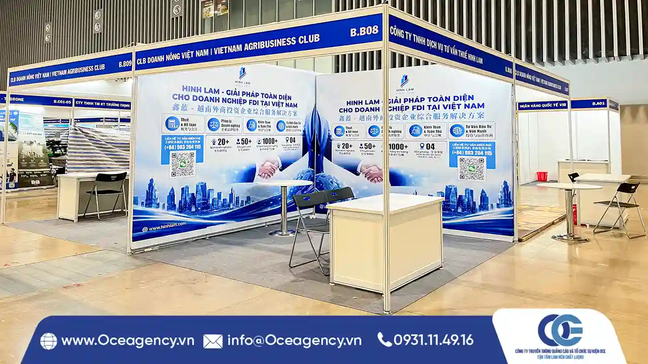 THI CÔNG BACKDROP TRIỂN LÃM QUỐC TẾ TẠI SECC QUẬN 7