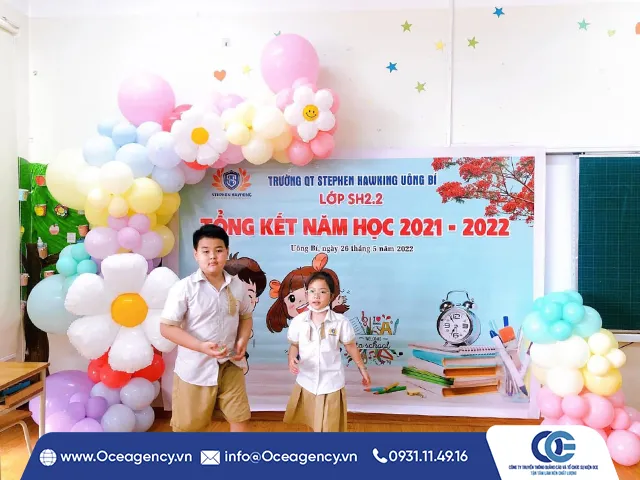 6 ý tưởng trang trí backdrop bong bóng ngày tổng kết của bé