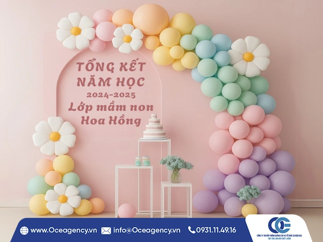 6 ý tưởng trang trí backdrop bong bóng ngày tổng kết của bé
