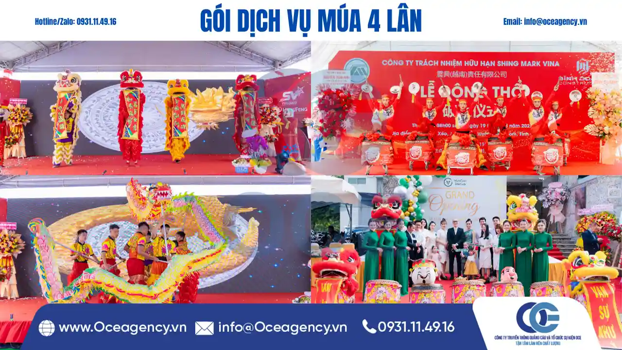 Gói dịch vụ múa 4 lân