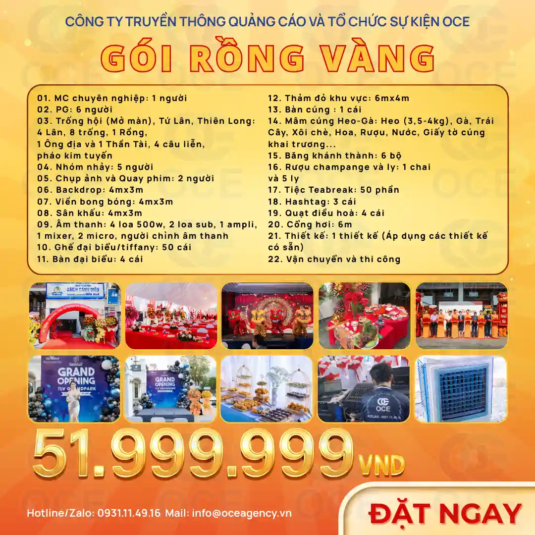 dịch vụ múa lân sư rồng, gói rồng vàng, múa lân khai trương