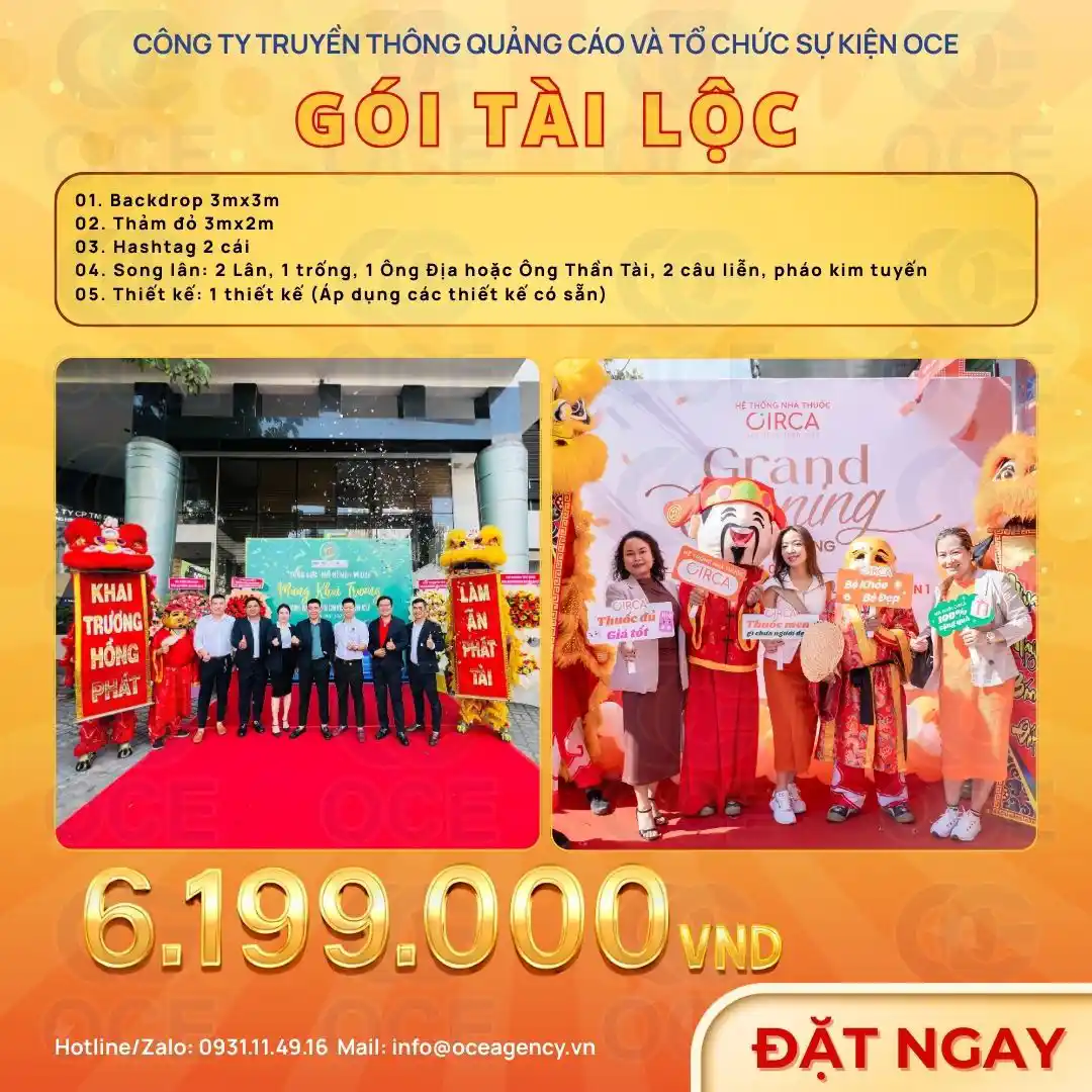 dịch vụ múa lân sư rồng, gói tài lọc, múa lân khai trương