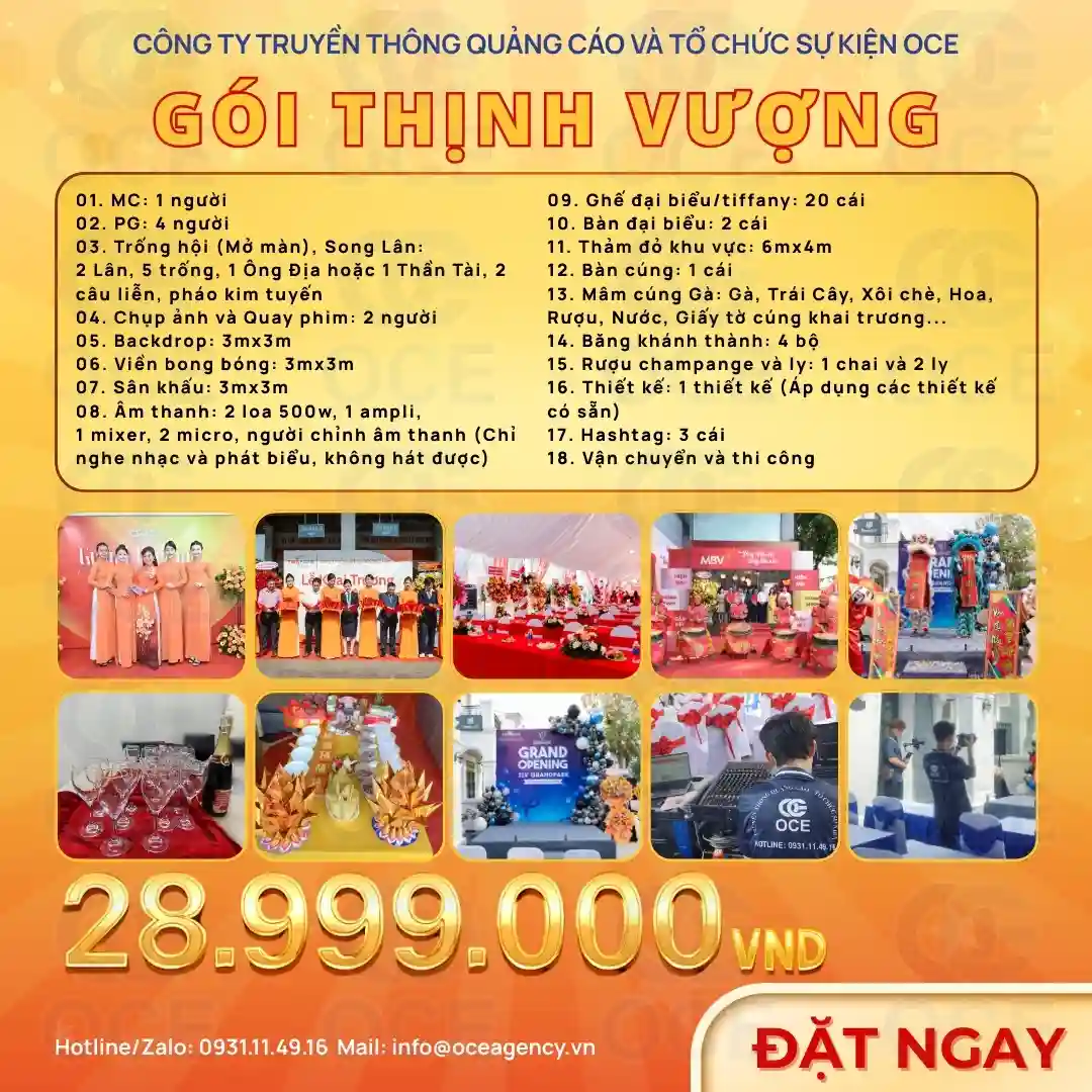 dịch vụ múa lân sư rồng, gói thịnh vượng, múa lân khai trương
