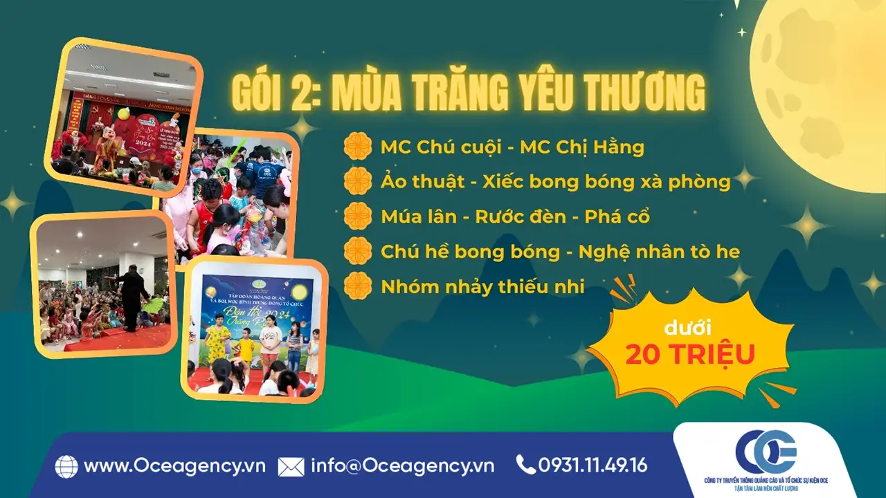 Gói dịch vụ Tổ chức sự kiện trung thu "MÙA TRĂNG YÊU THƯƠNG"