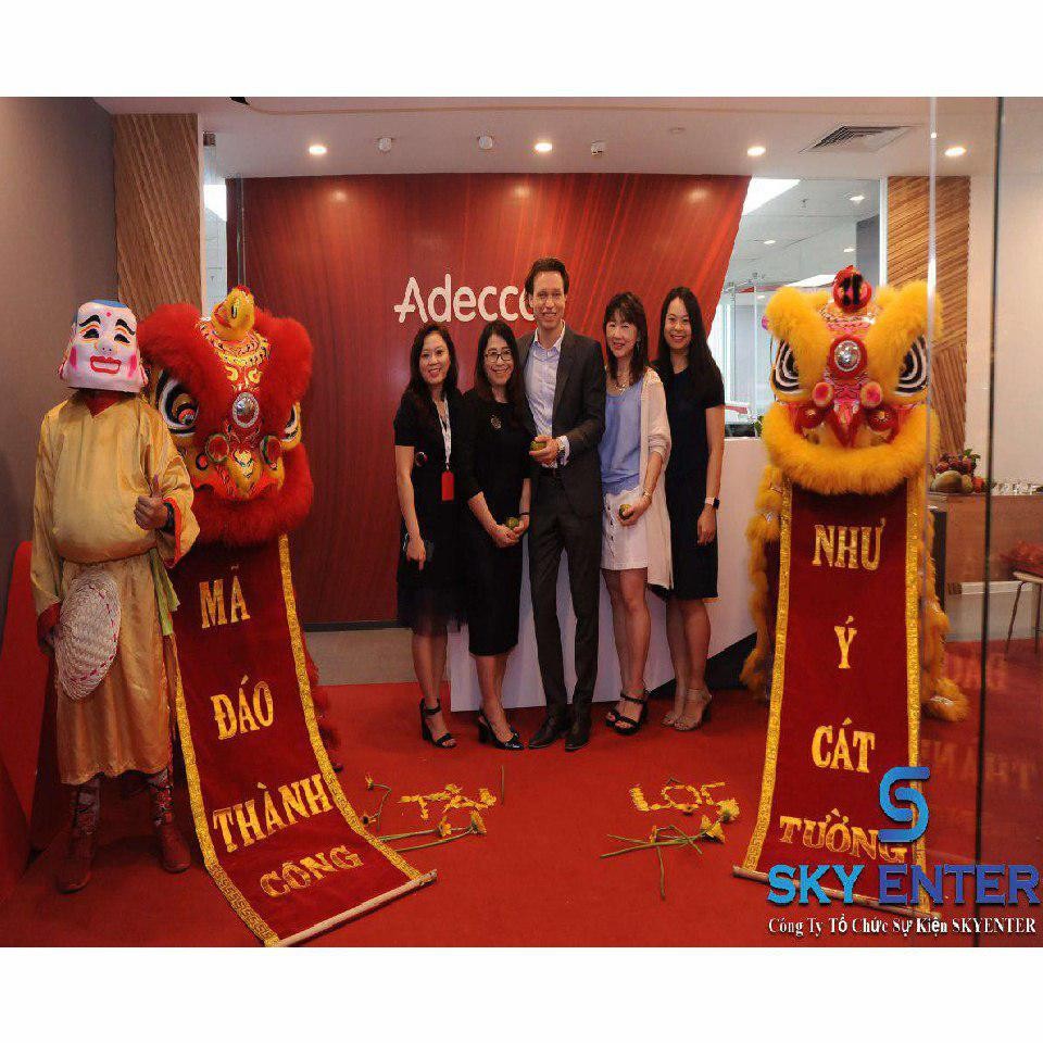 Cho Thuê Lân Sư Rồng Khai Trương Công Ty Adecco