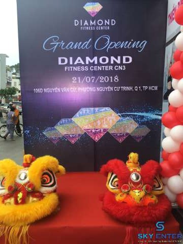 Cho Thuê Lân Sư Rồng Khai Trương Diamond Fitness Center CN3